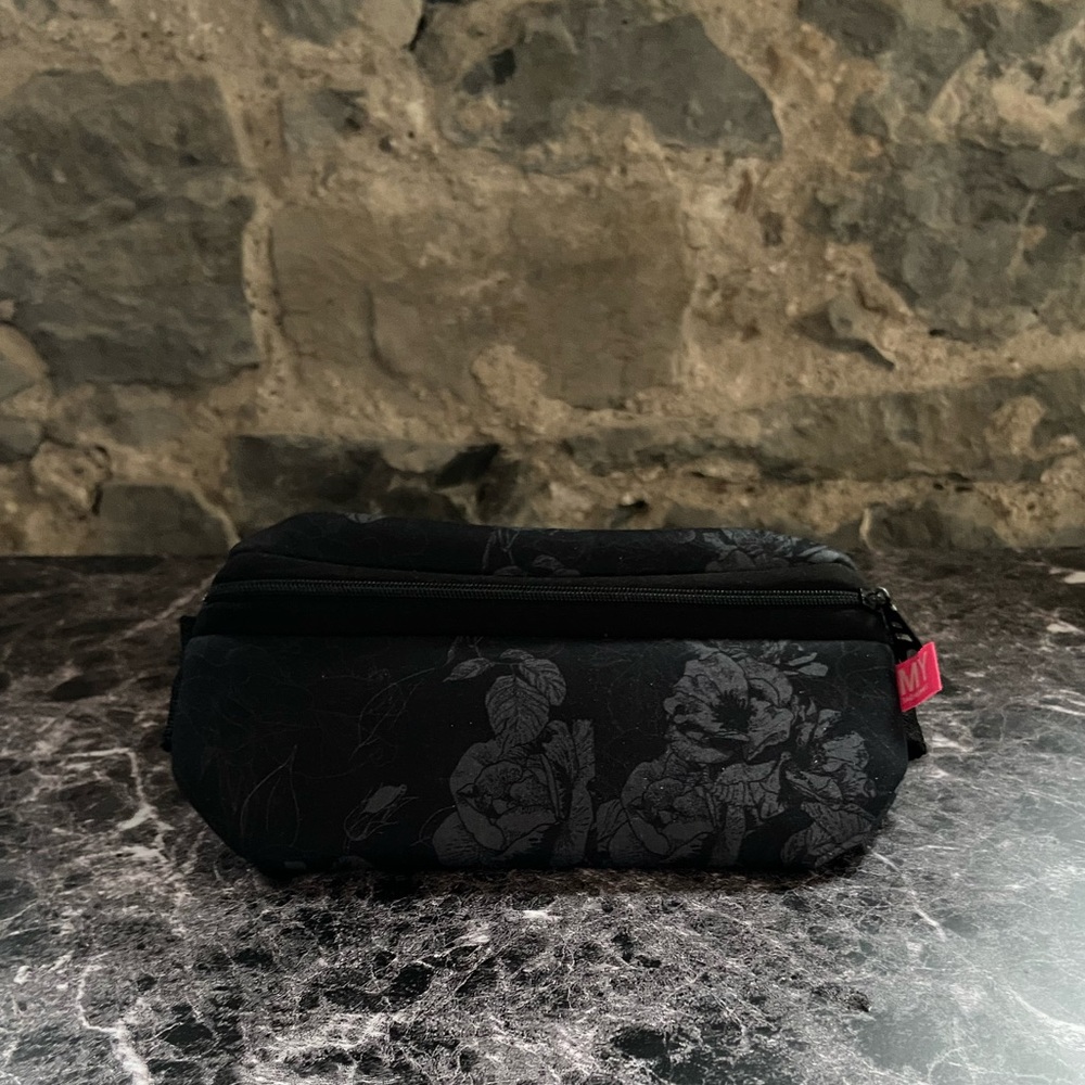 MyTagalongs black floral running pouch